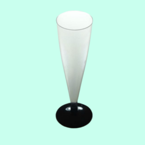 Copa de plástico cristalino con pie negro 150cc PS